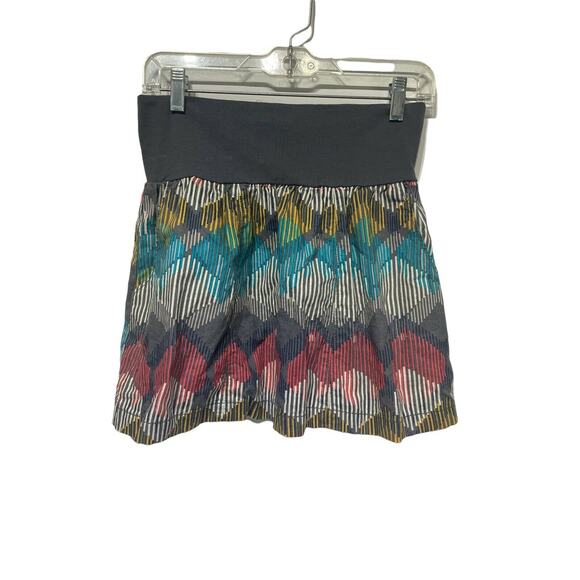 fossil blue green geometric linen pull on skirt size XS Pockets - Picture 3 of 8